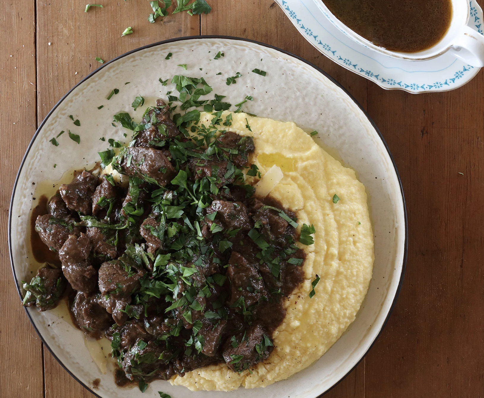 Braised Venison with Red Wine, Rosemary and Game Stock